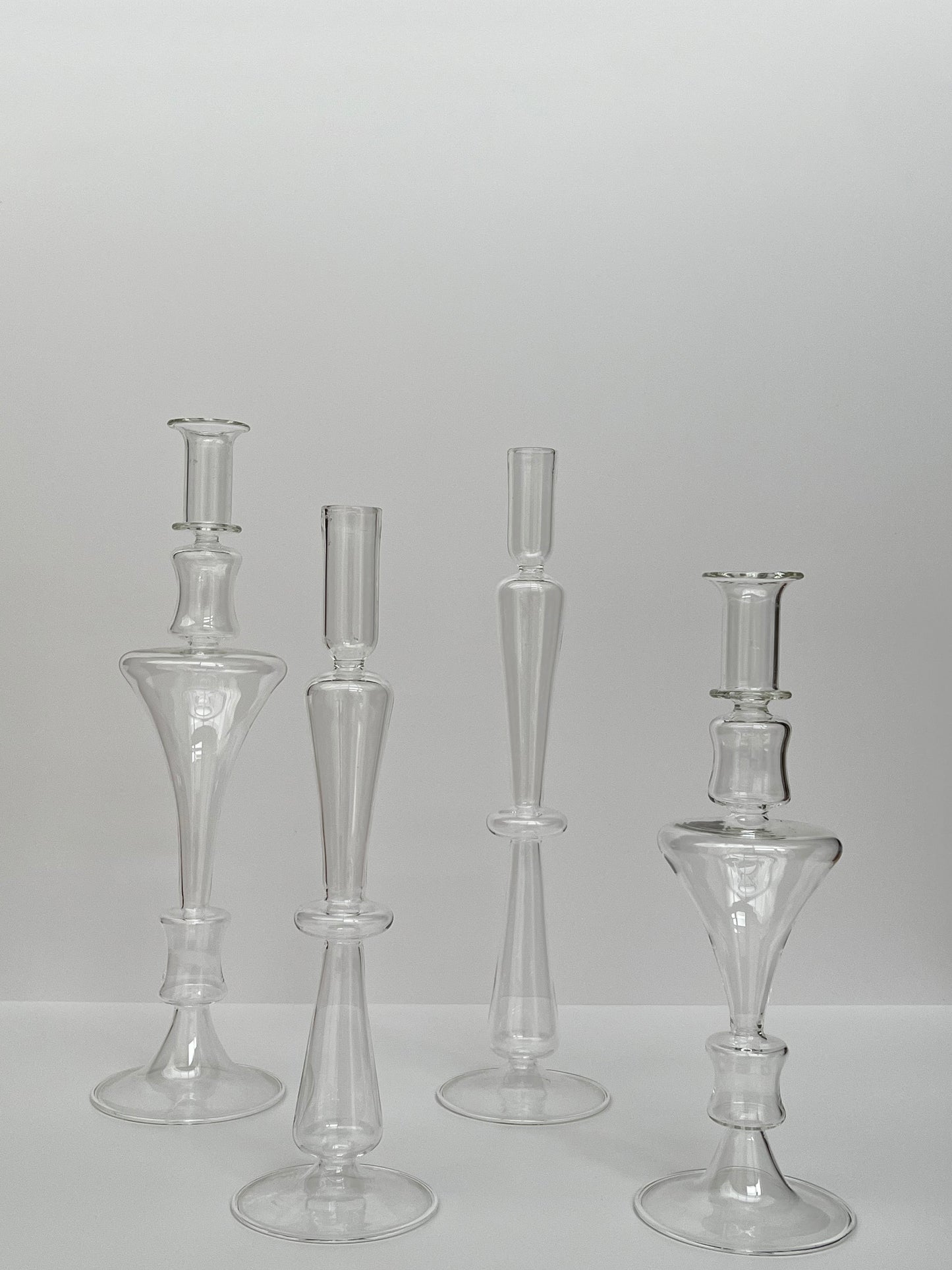 KANZ LIFESTYLE - Smooth candle holders set - White