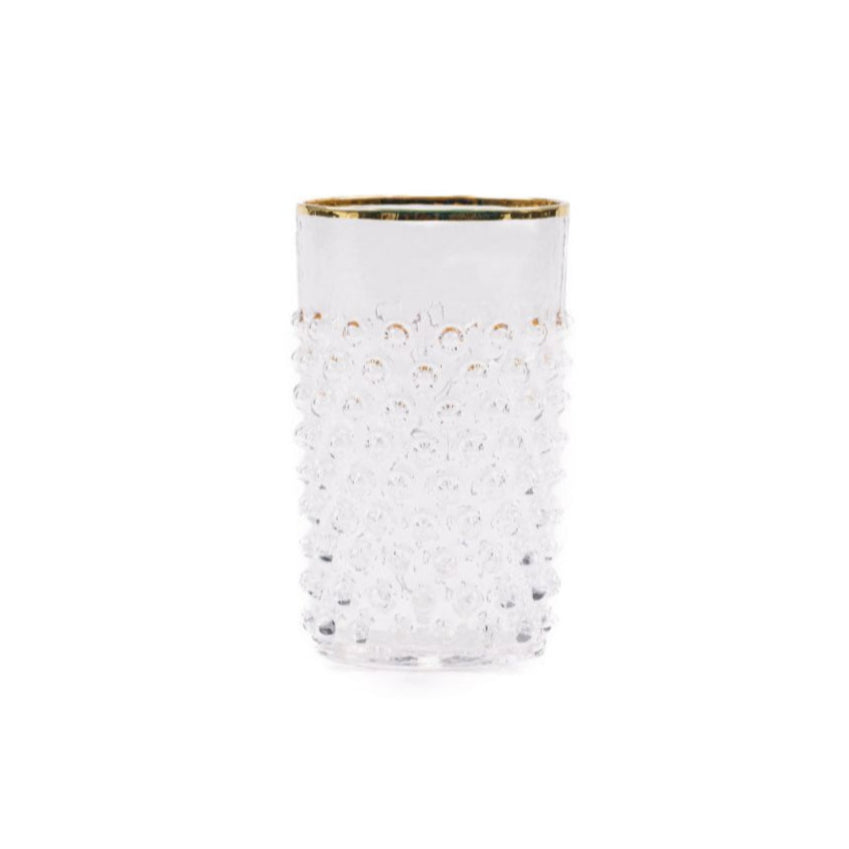 ANNA VON LIPA - Hobnail tumbler - Crystal + Gold (set of 6)