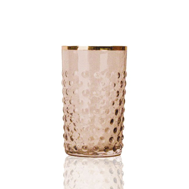 ANNA VON LIPA - Hobnail tumbler - Cashmere + Gold (set of 6)