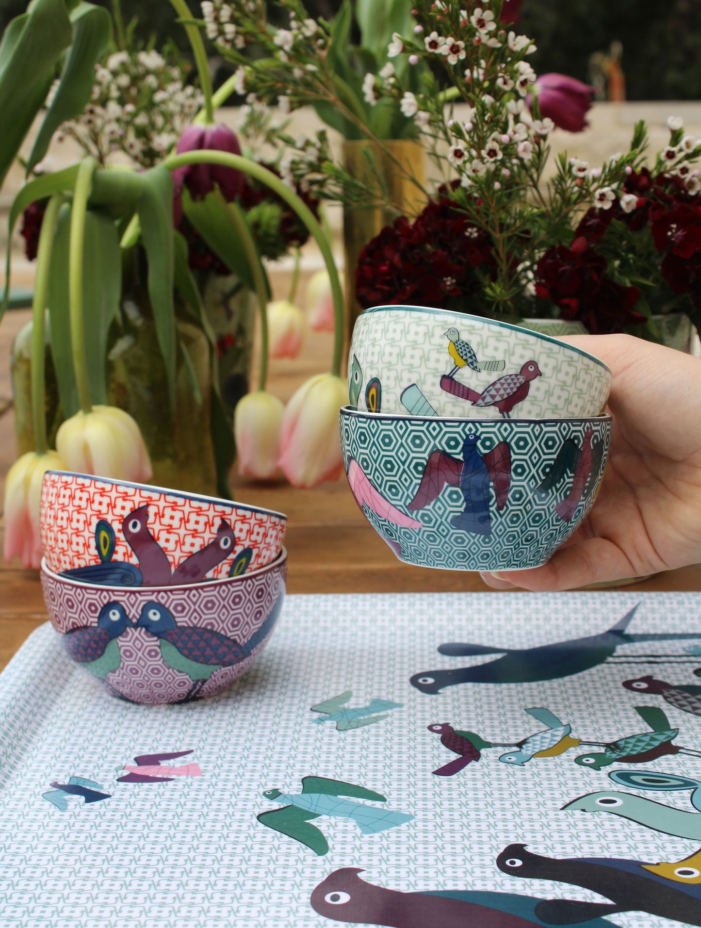 IMAGES D'ORIENT - Birds Of Paradise small bowls (set of 4)