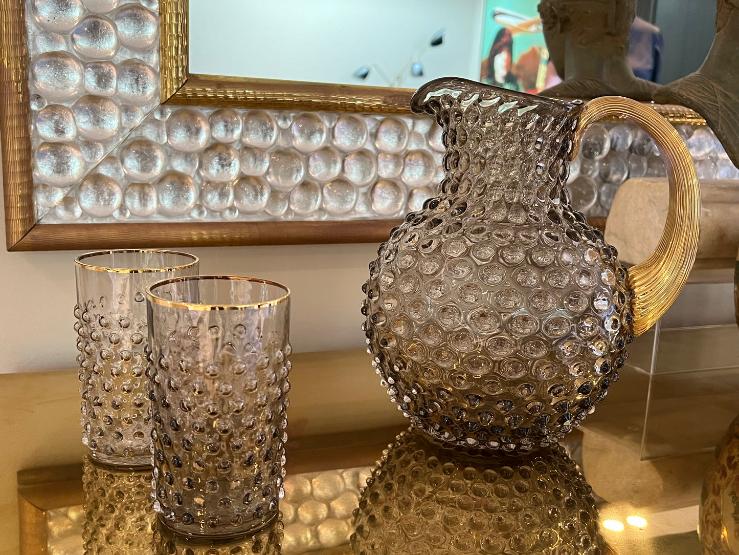 ANNA VON LIPA - Hobnail tumbler - Cashmere + Gold (set of 6)