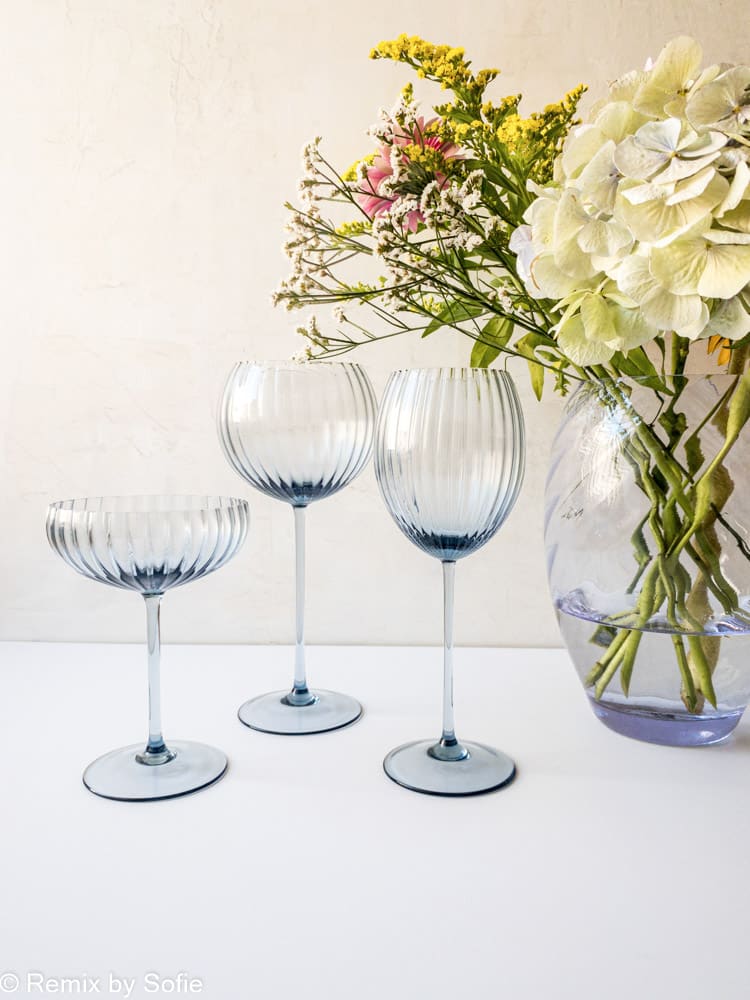 ANNA VON LIPA - Lyon white wine glass - Blue Smoke (set of 2)