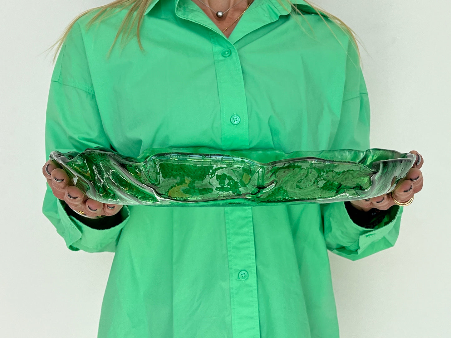 MEDUSA - Medium shallow platter - Green