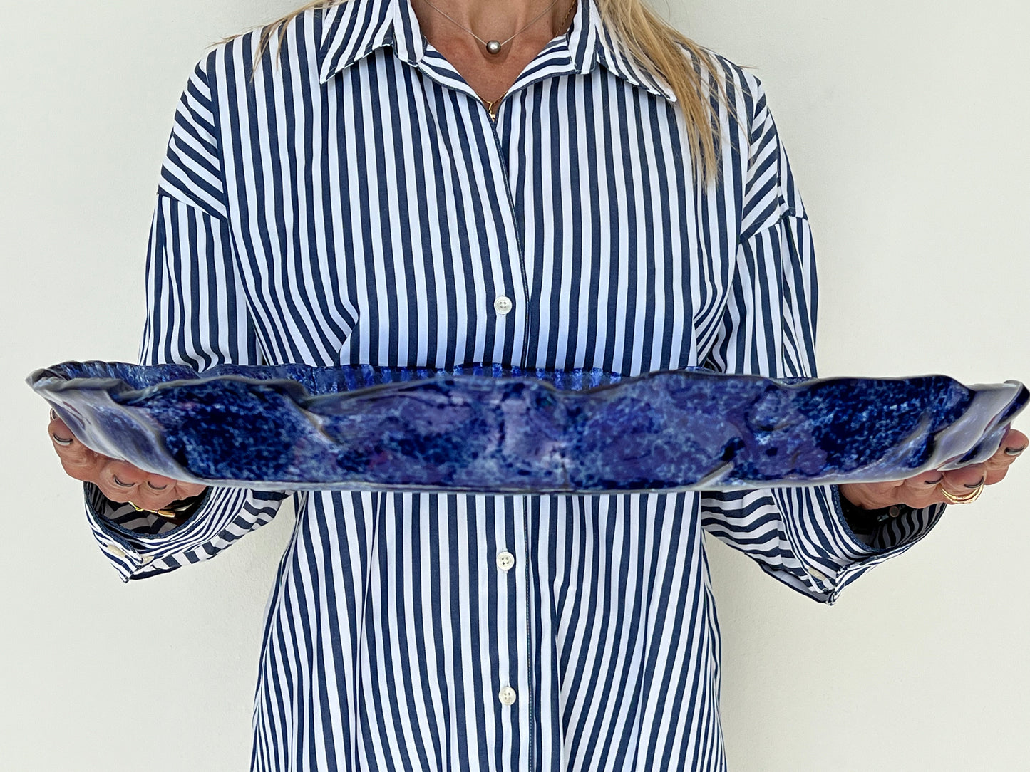 MEDUSA - Large shallow platter - Blue
