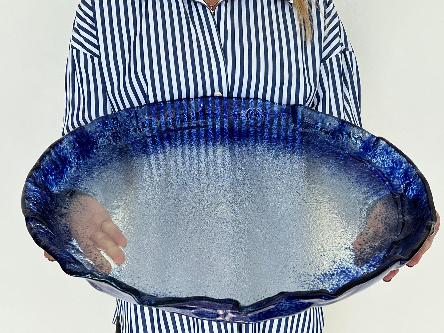 MEDUSA - Large shallow platter - Blue