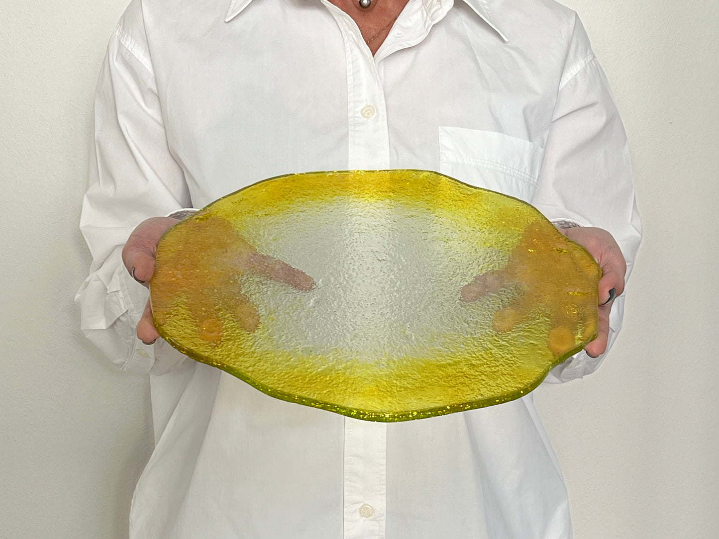 MEDUSA - Glass tray - Yellow
