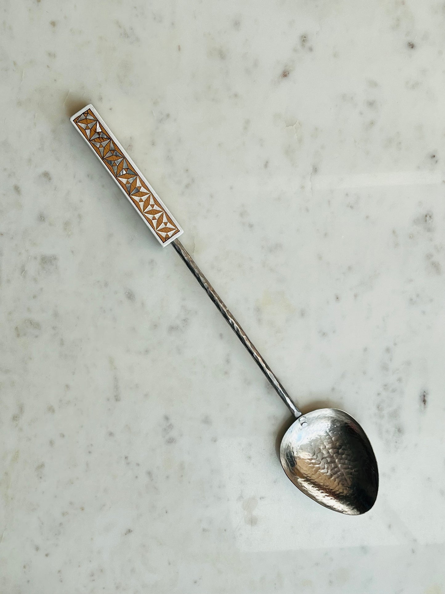 MAISON TARAZI - White Marquetry serving spoon