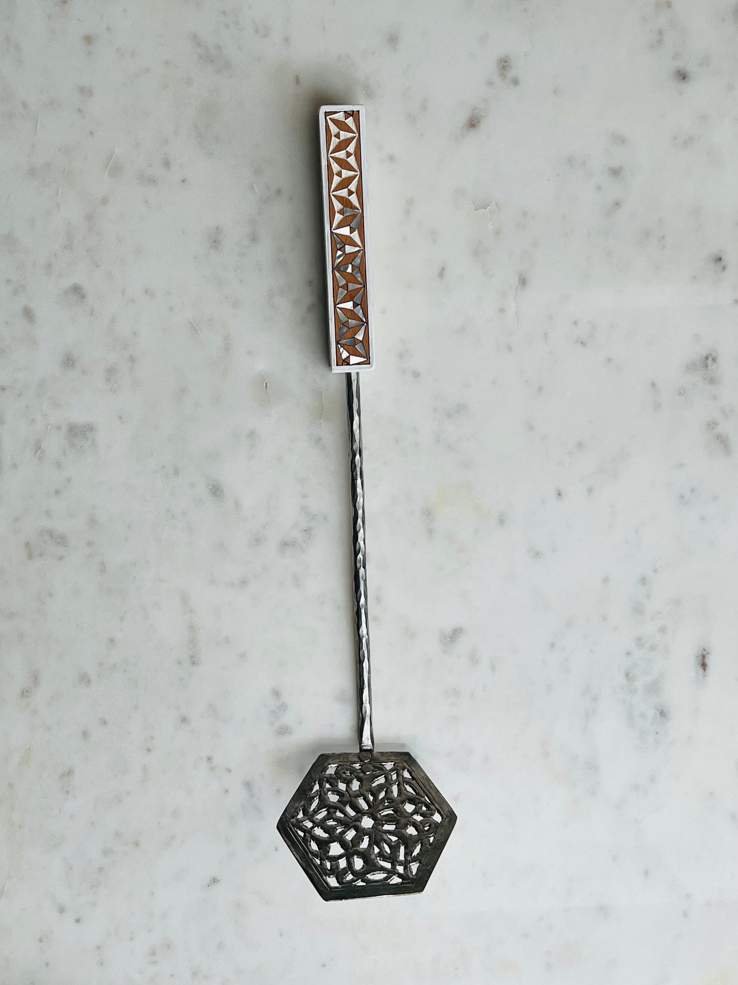 MAISON TARAZI - White Marquetry spatula