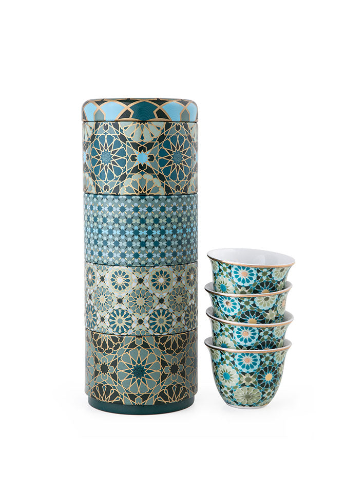 Images D'Orient - Andalusia 4 coffee cups in a tin box