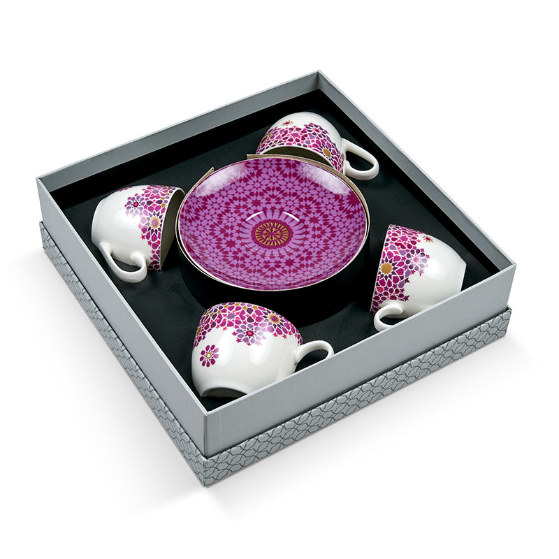 IMAGES D'ORIENT - Moucharabieh Parme 4 coffee cups & saucers