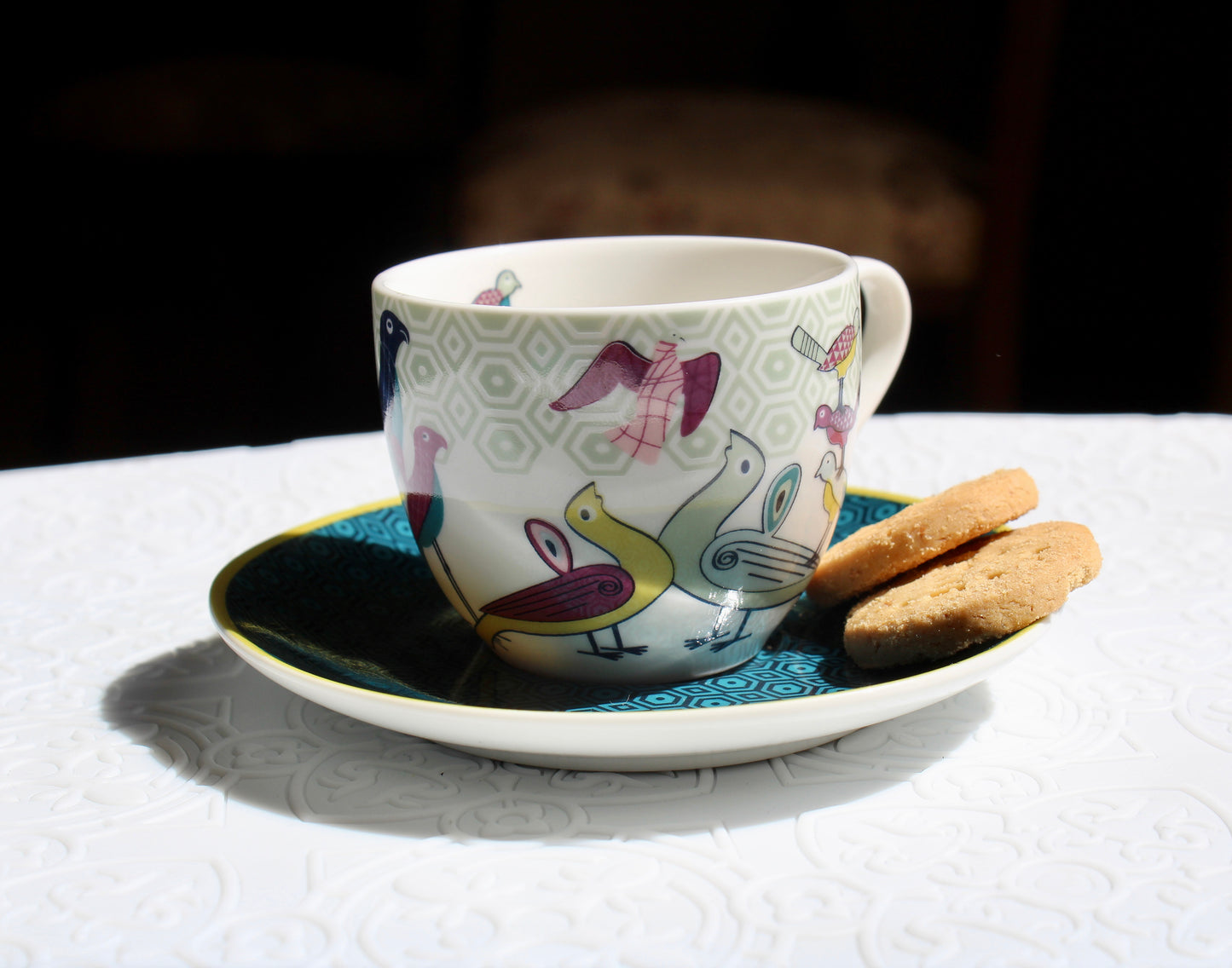 IMAGES D'ORIENT - Birds Of Paradise 4 coffee cups & saucers