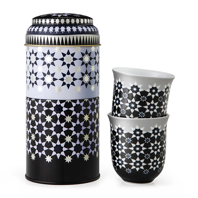 IMAGES D'ORIENT - Kaokab 2 tall coffee cups in a tin box