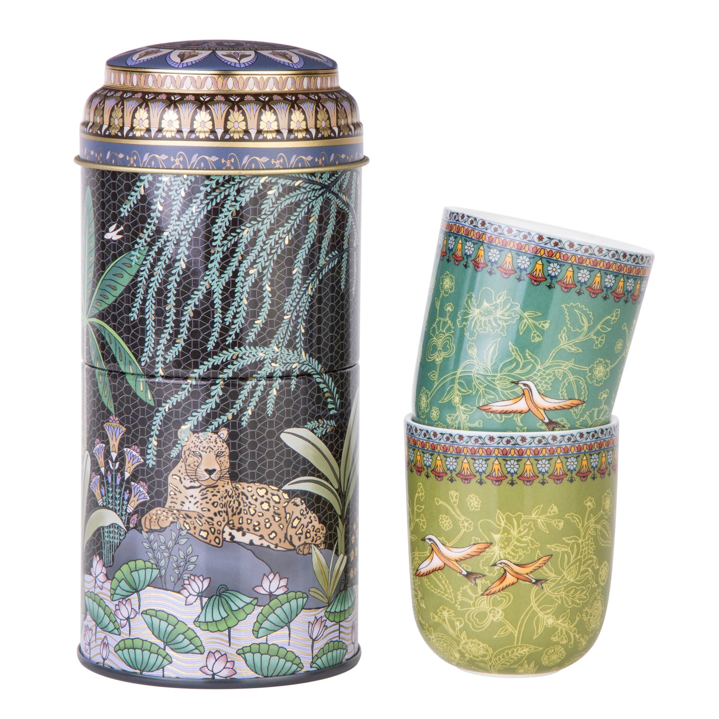 IMAGES D'ORIENT - Jangala 2 tall coffee cups in a tin box