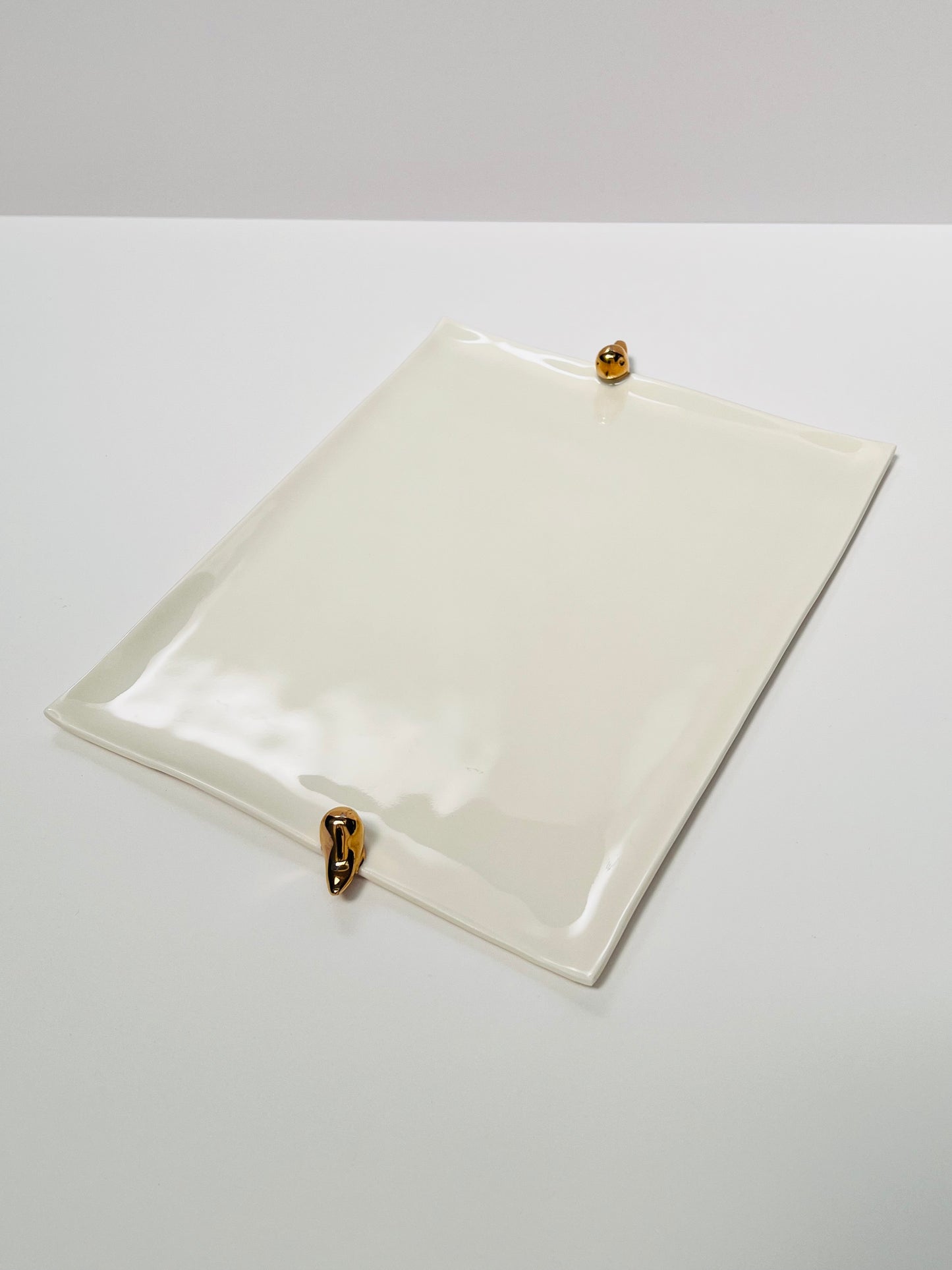 SYMA CERAMICS - Golden Birds Sursock platter - M