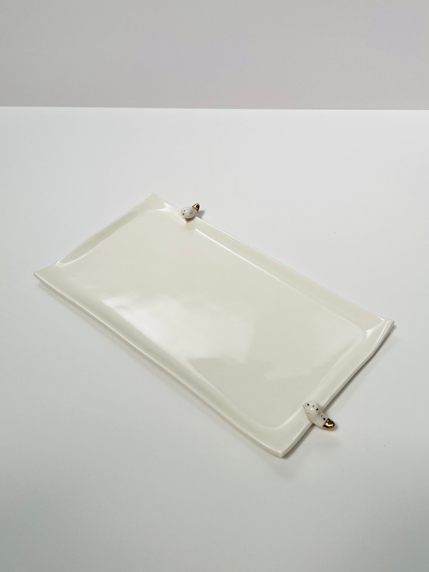 SYMA CERAMICS - Golden Birds Mayte platter - 2 birds