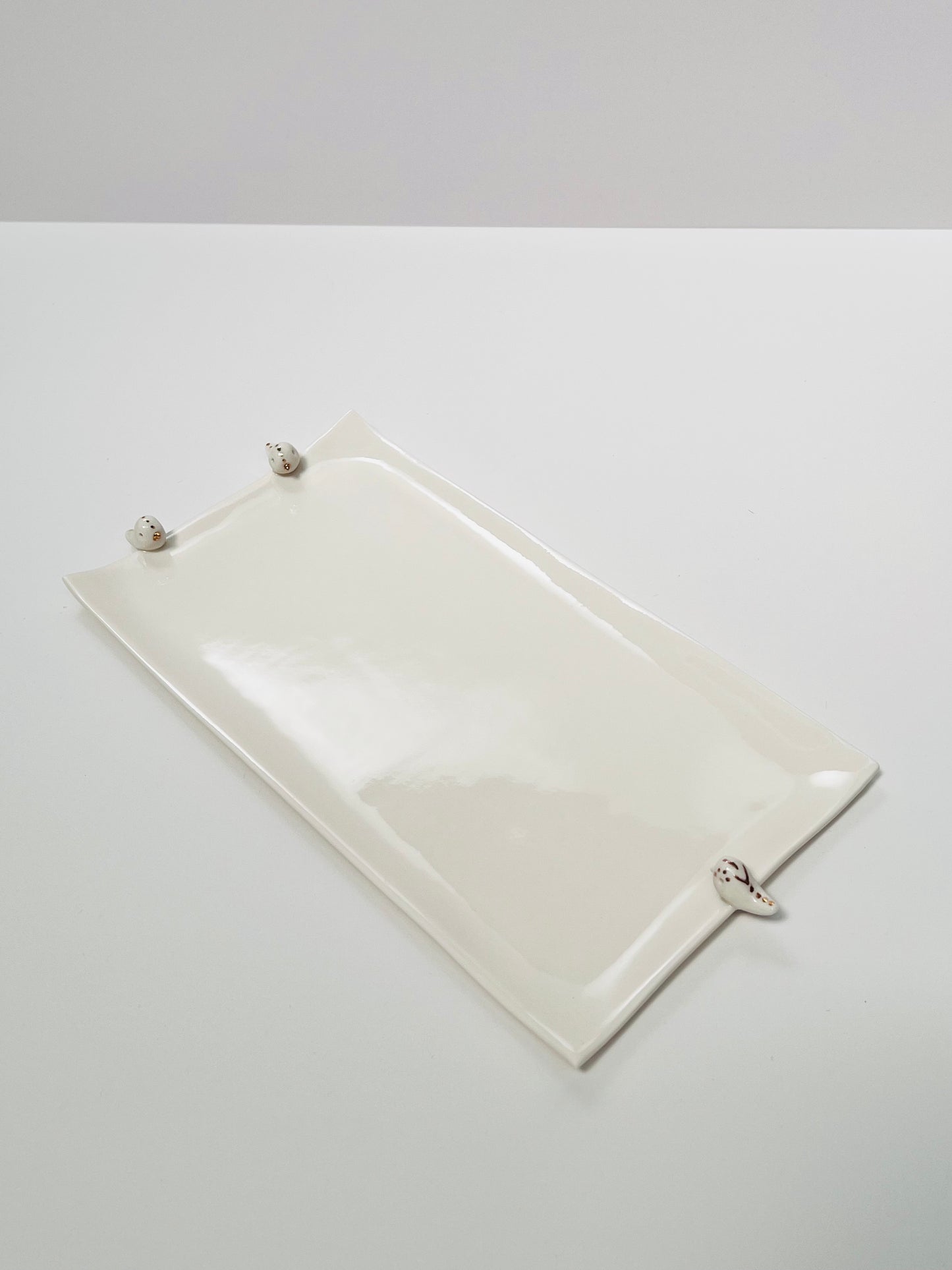 SYMA CERAMICS - Golden Birds Mayte platter - 3 birds