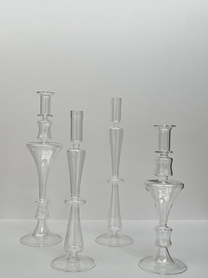 KANZ LIFESTYLE - Smooth candle holders set - White