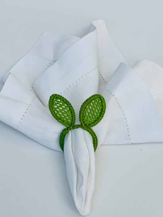 IRACA DI COLOMBIA -  Bunny napkin ring - Apple Green (set of 2)