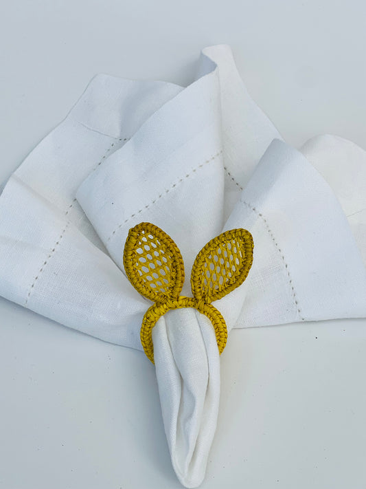 IRACA DI COLOMBIA -  Bunny napkin ring - Yellow (set of 2)
