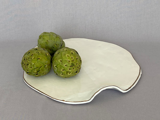 CERAMICS - Platter - Gold rim