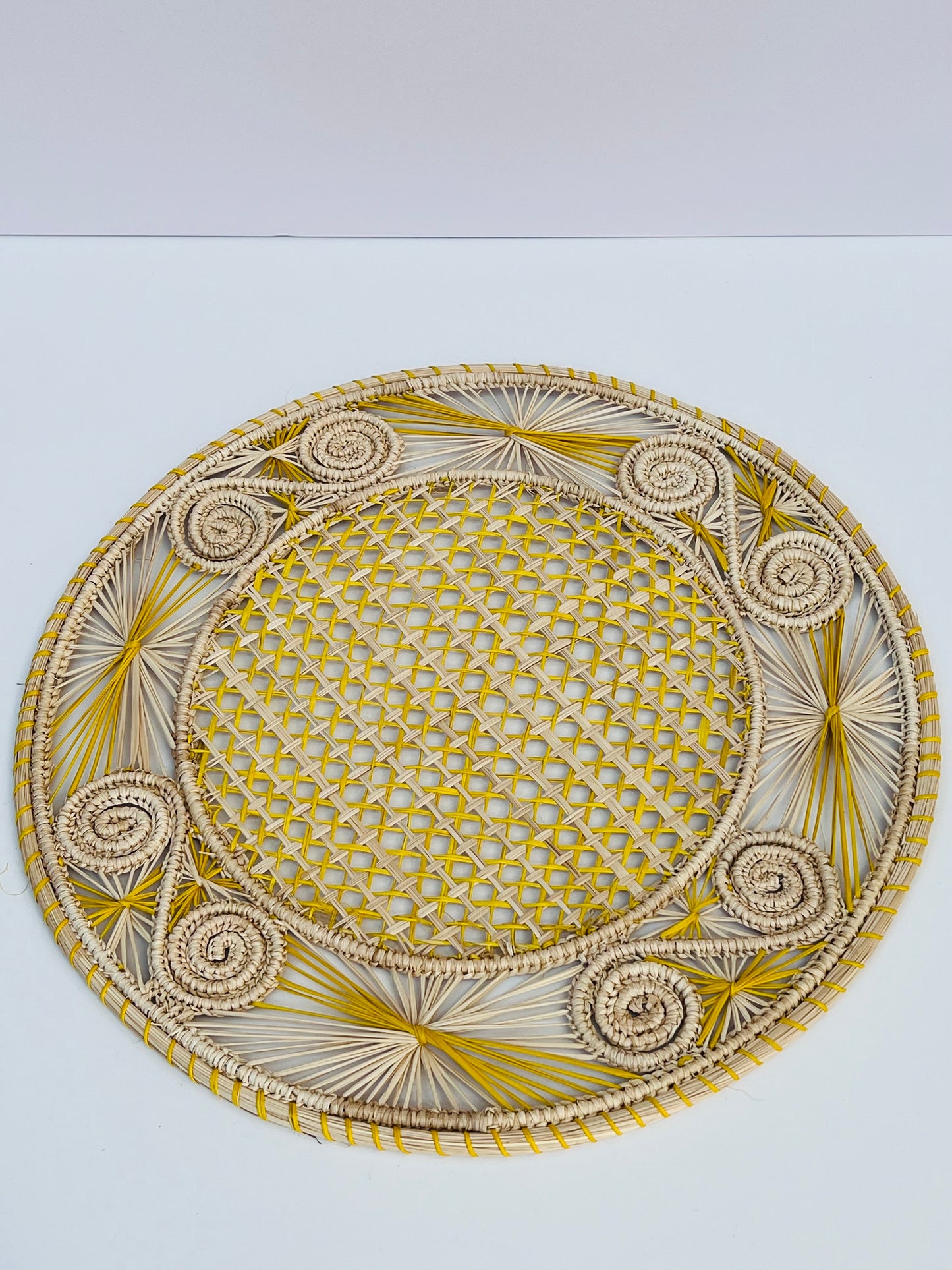 IRACA DI COLOMBIA - Caracol placemat - Neutral & yellow (set of 2)