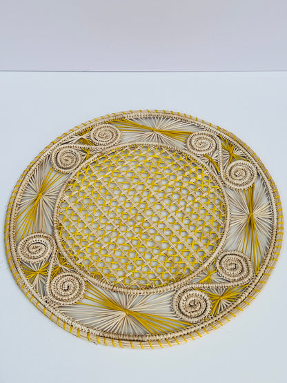 IRACA DI COLOMBIA - Caracol placemat - Neutral & yellow (set of 2)