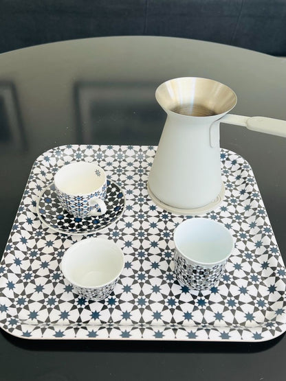 Modern Turkish coffee pot - White
