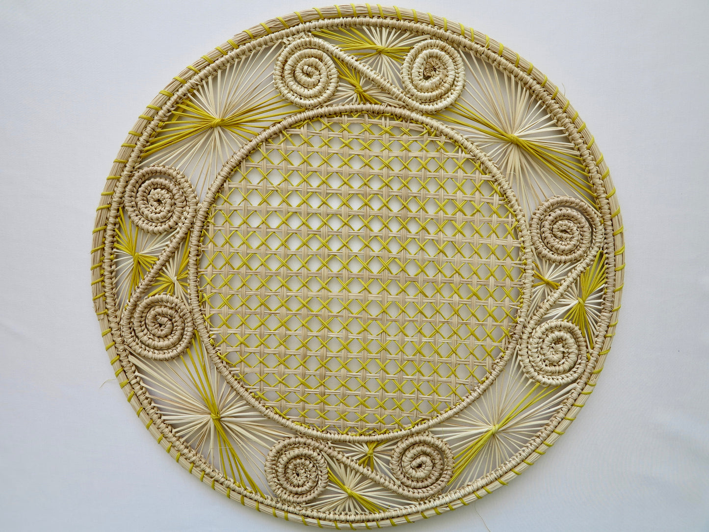 IRACA DI COLOMBIA - Caracol placemat - Neutral & yellow (set of 2)