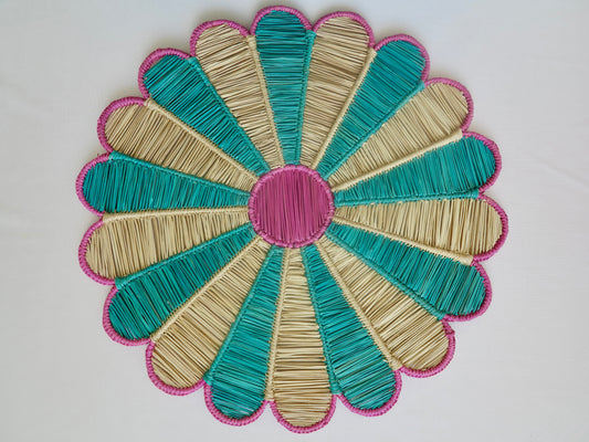 IRACA DI COLOMBIA -  Sunflower placemat - Baby Blue (set of 2)
