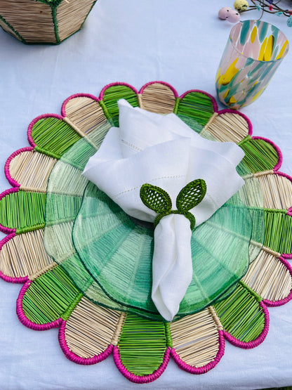 IRACA DI COLOMBIA -  Bunny napkin ring - Apple Green (set of 2)