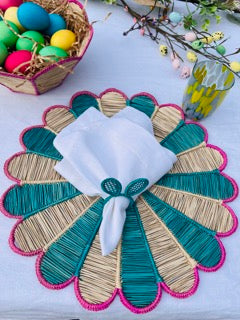 IRACA DI COLOMBIA -  Sunflower placemat - Baby Blue (set of 2)