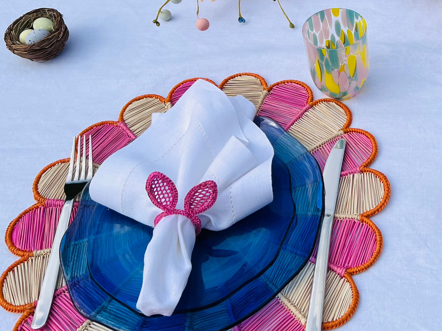 IRACA DI COLOMBIA -  Bunny napkin ring - Pink (set of 2)