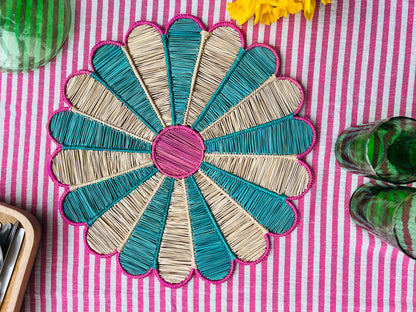 IRACA DI COLOMBIA -  Sunflower placemat - Baby Blue (set of 2)