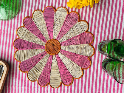 IRACA DI COLOMBIA -  Sunflower placemat - Pink (set of 2)