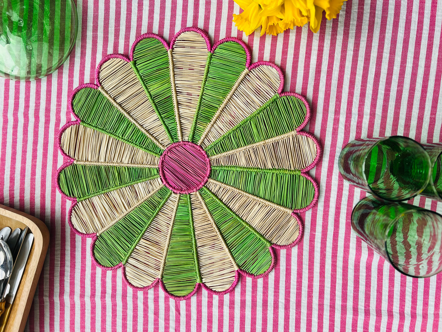 IRACA DI COLOMBIA -  Sunflower placemat - Apple green (set of 2)