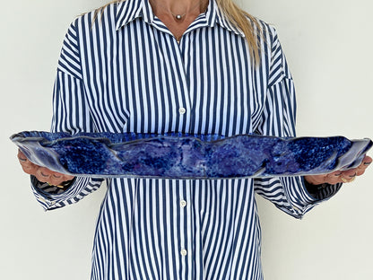 MEDUSA - Large shallow platter - Blue