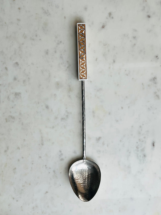 MAISON TARAZI - White Marquetry serving spoon