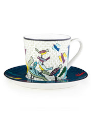 IMAGES D'ORIENT - Birds Of Paradise teacups with saucers (set of 4)