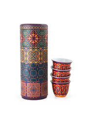 IMAGES D'ORIENT -  Vagabonde 4 coffee cups in a tin box