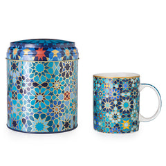 IMAGES D'ORIENT - Moucharabieh Blue mug in a tin box