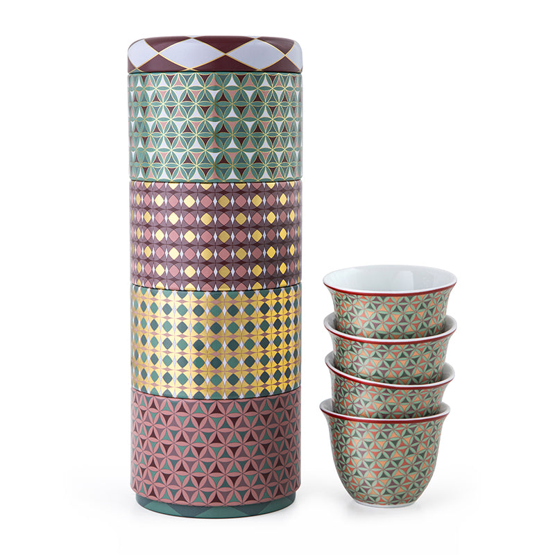 IMAGES D'ORIENT - Opera 4 coffee cups in a tin box