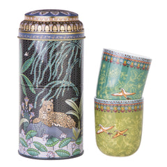 IMAGES D'ORIENT - Jangala 2 tall coffee cups in a tin box