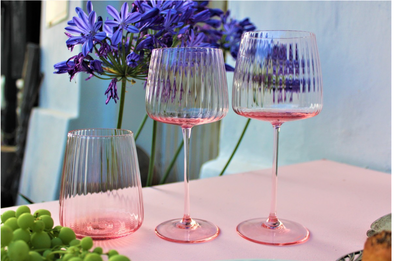 ANNA VON LIPA - Ripple White Wine glass - Rosa (set of 2)