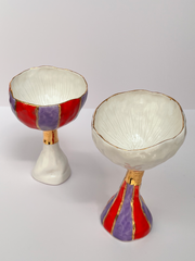 SOPHIA ROUILLARD - Mushroom Vases set in Purple & Red