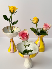 SOPHIA ROUILLARD - Mushroom Vases set in Pink & Yellow