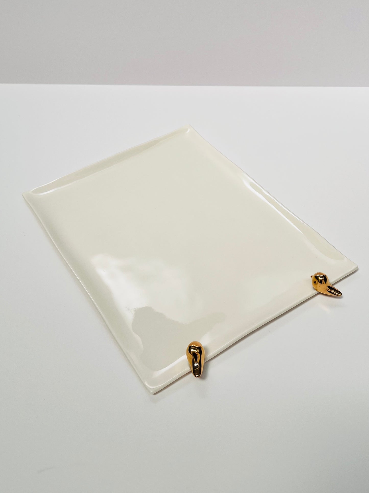 SYMA CERAMICS - Golden Birds Sursock platter - M