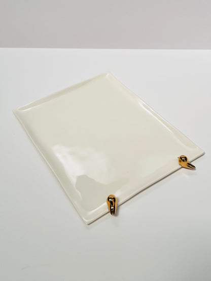 SYMA CERAMICS - Golden Birds Sursock platter - M
