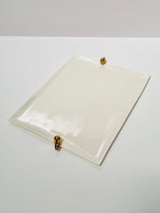 SYMA CERAMICS - Golden Birds Sursock platter - M