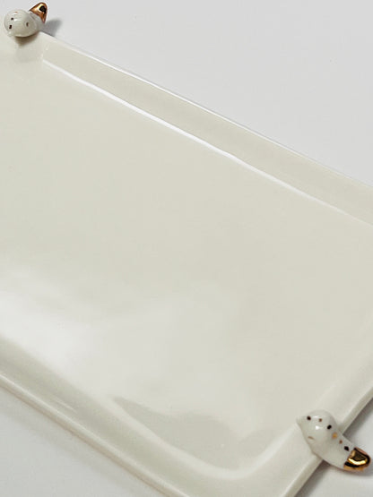 SYMA CERAMICS - Golden Birds Mayte platter - 2 birds