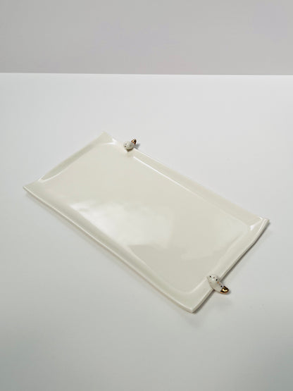 SYMA CERAMICS - Golden Birds Mayte platter - 2 birds